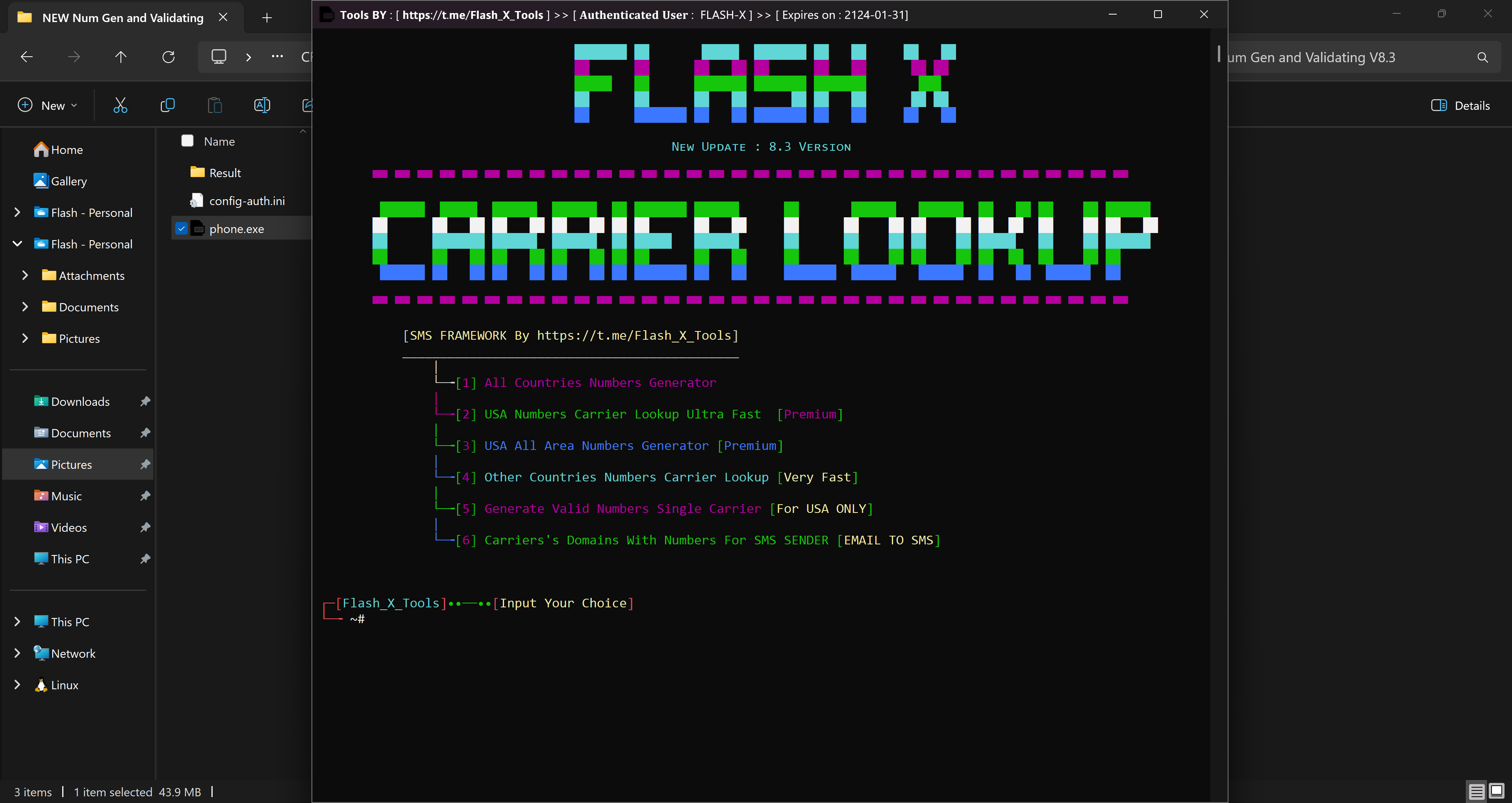 Phone Numbers Generator, Validator and Carrier's Lookup